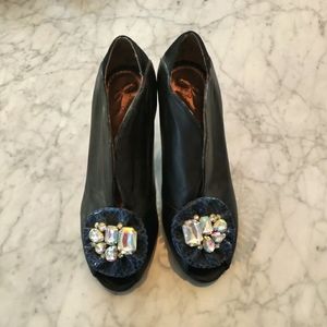 Poetic License Black Peep Toe Heel